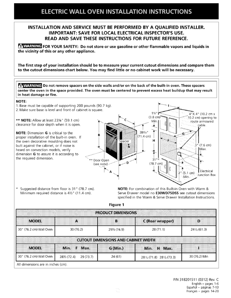 Electrolux ICON E30WD75DSS installation instructions