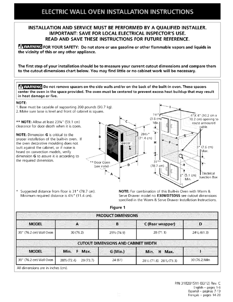 Electrolux Icon E30EW75DSS installation instructions