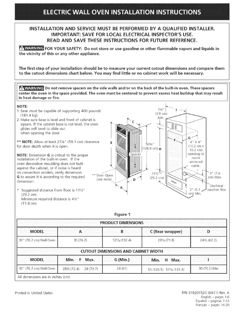 Electrolux E30EW85EPS4 installation instructions