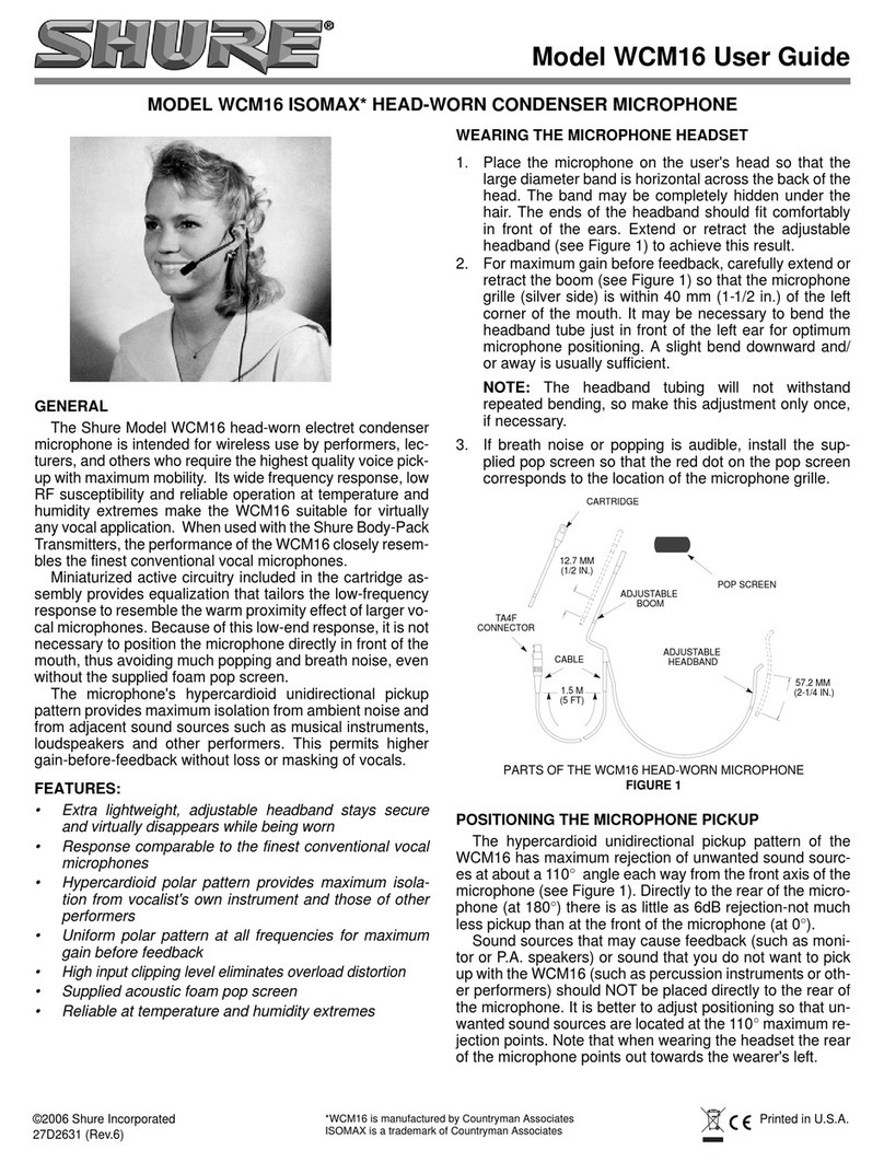 Shure WCM16 ISOMAX user guide