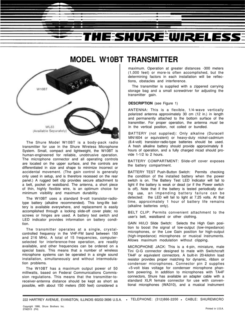 Shure W10BT User manual