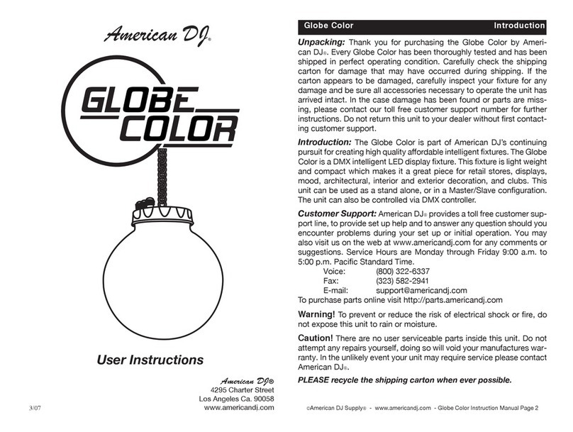 American DJ Globe Color User manual