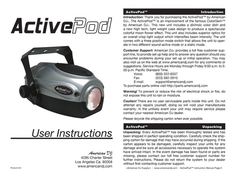 American DJ ActivePod User manual