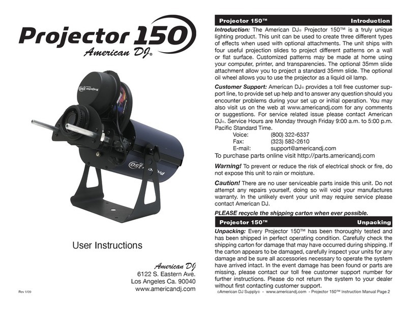American DJ Arcbeam 150 User instructions American DJ Arcbeam 150 User instructions