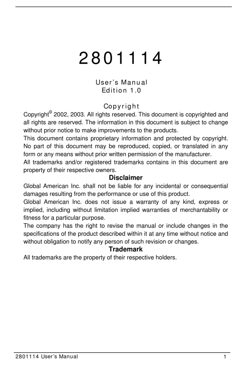 Global American Inc. 2801114 user manual