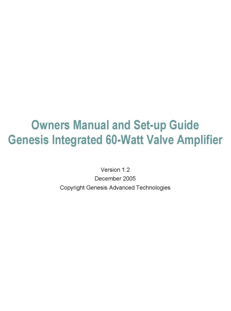 Genesis Integrated 60-Watt Valve Amplifier User manual