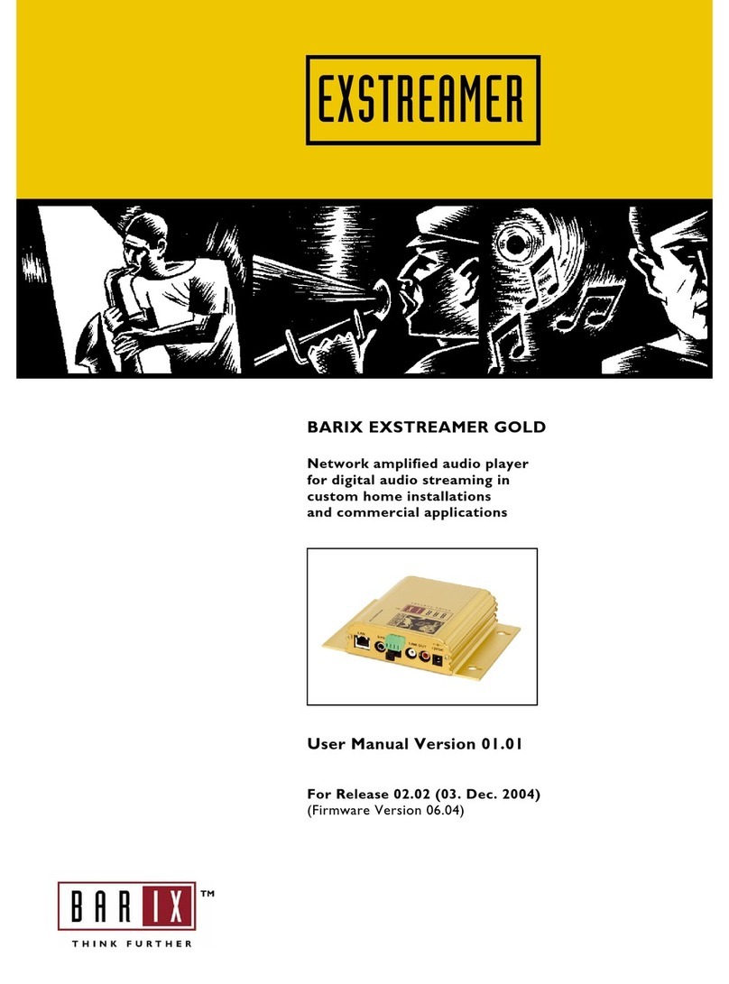 BARIX EXSTREAMER GOLD user manual