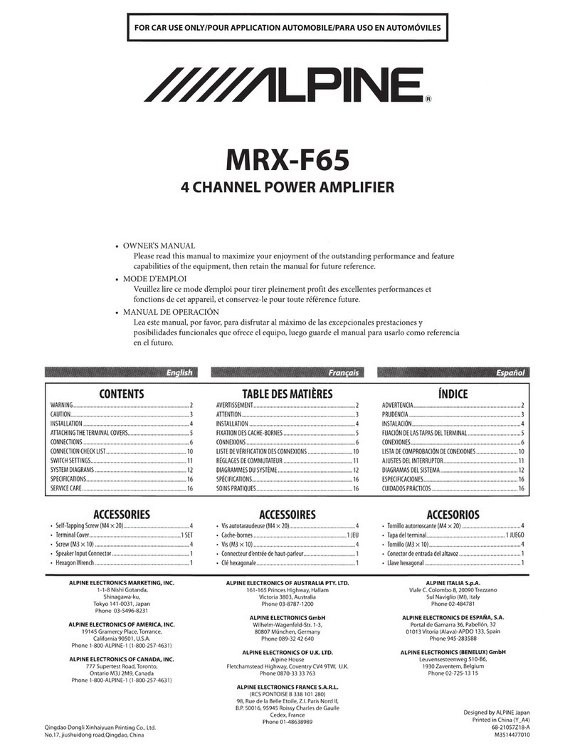 Alpine MRX-F65 owner's manual