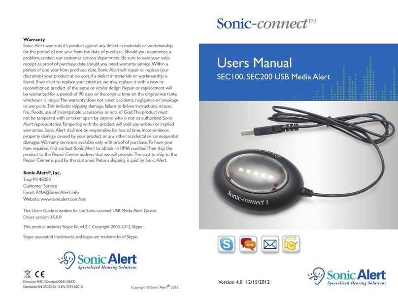 Sonic Alert Sonic-connect SEC100 user manual
