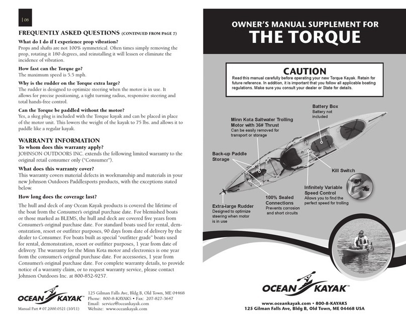 Ocean Kayak The Torque Owner's manual supplement