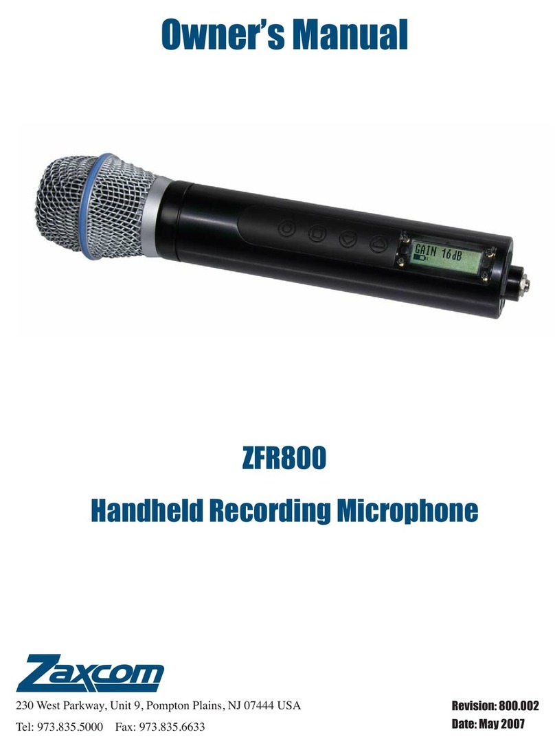 Zaxcom ZFR800 User manual