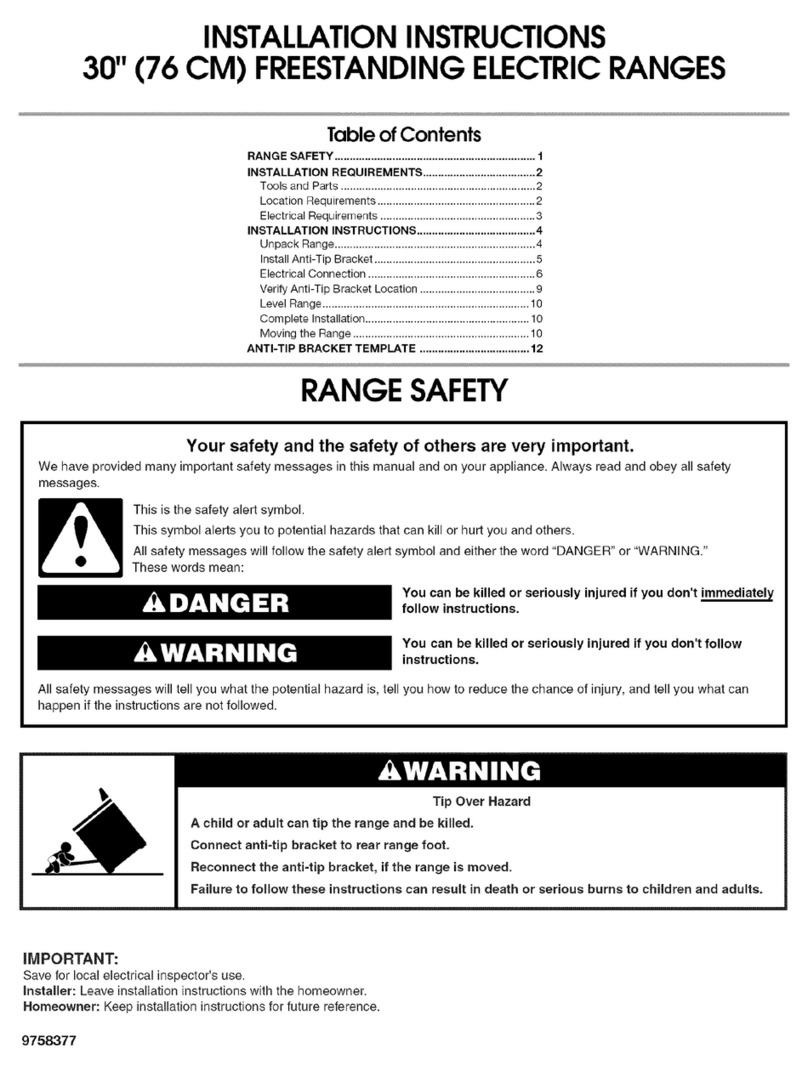 Inglis IES356RD1 installation instructions