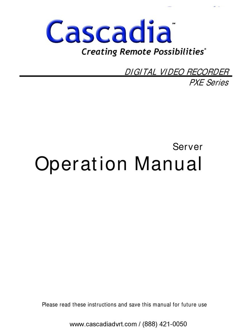 Cascadia Digital Video Recorder Operation manual