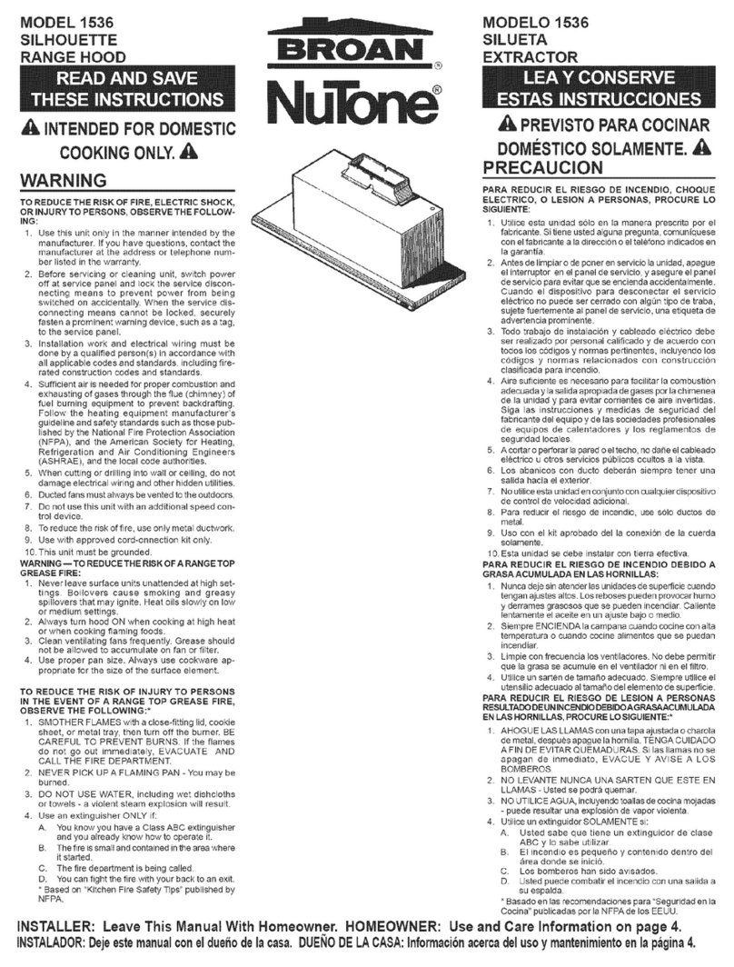 Broan NuTone 1536 User manual