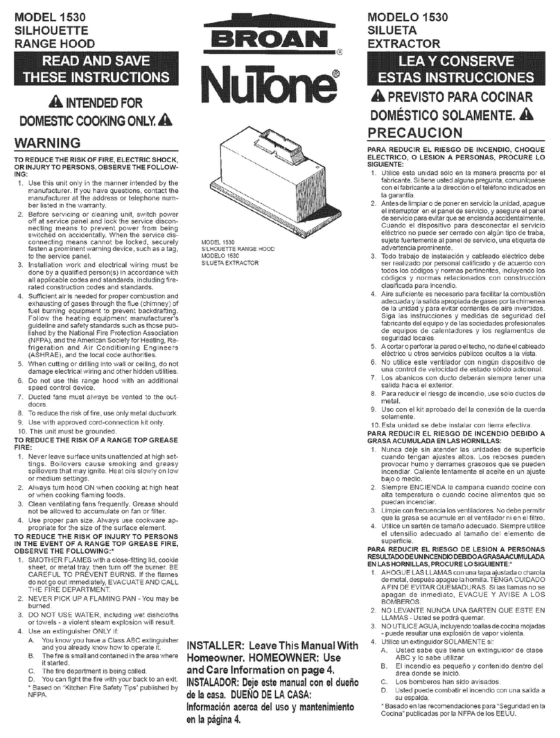 Broan NuTone 1530 User manual