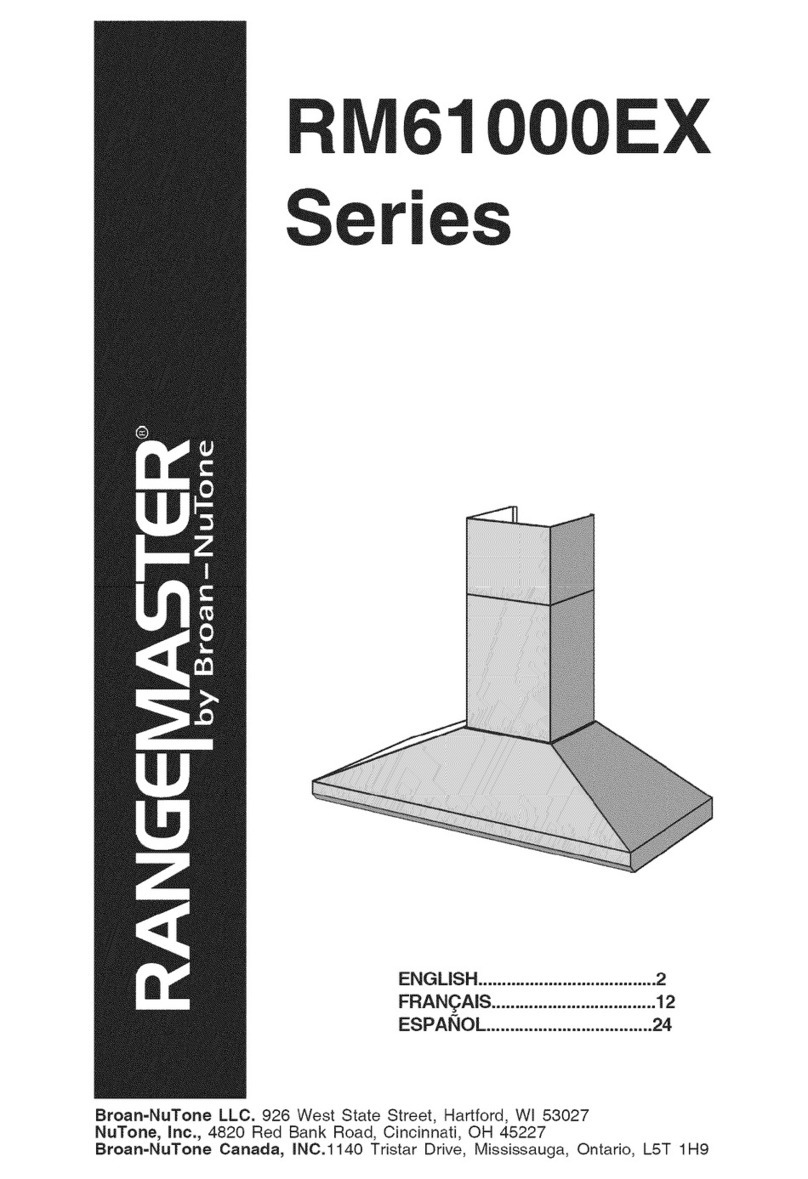Broan Rangemaster RM61000EX Series instruction manual