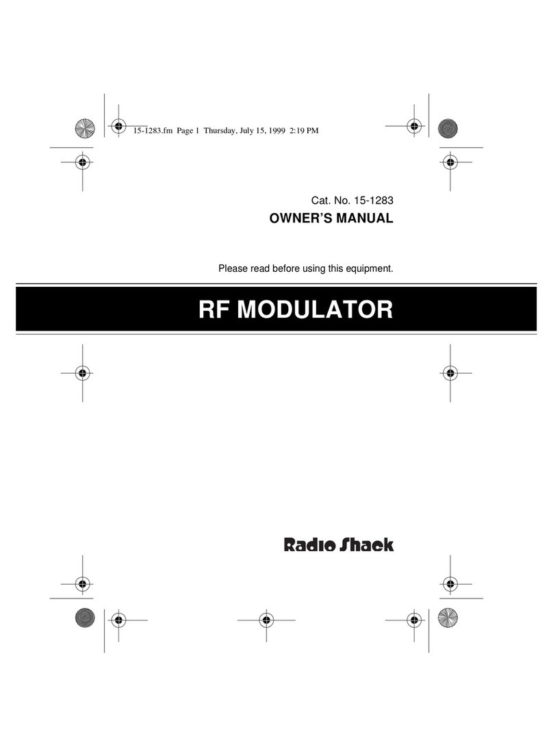 Radio Shack Video RF Modulator User manual