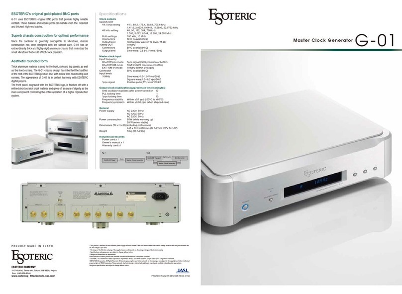 Esoteric G-01 Specifications