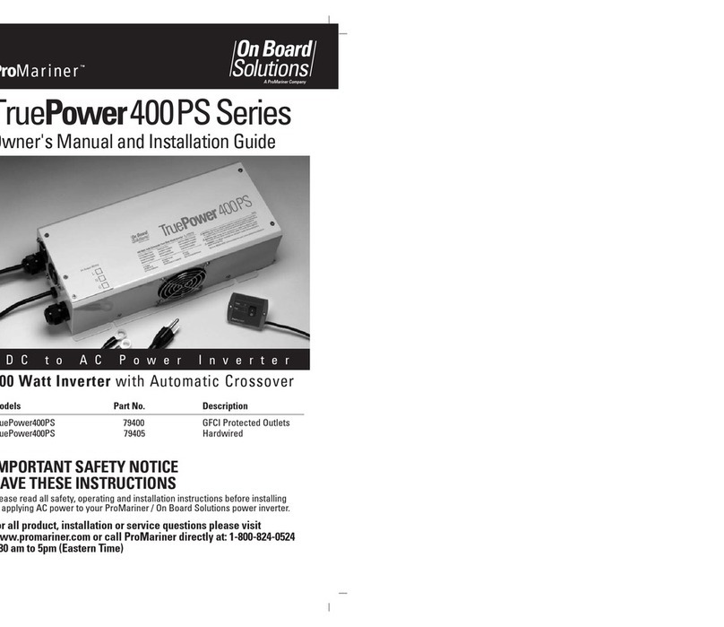 ProMariner True Power 400PS Series Owner's manual and installation guide ProMariner True Power 400PS Series Owner's manual and installation guide
