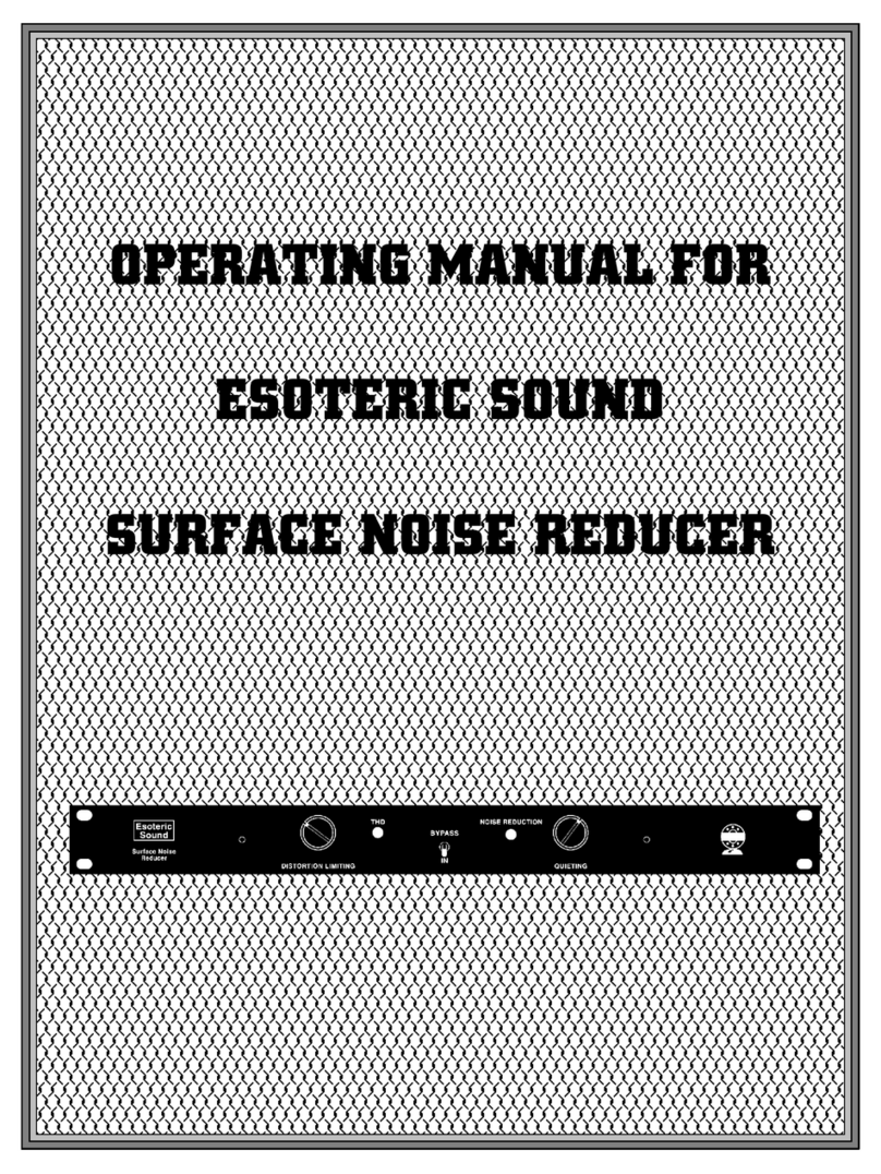 ESOTERIC SOUND SURFACE NOISE REDUCER operating manual