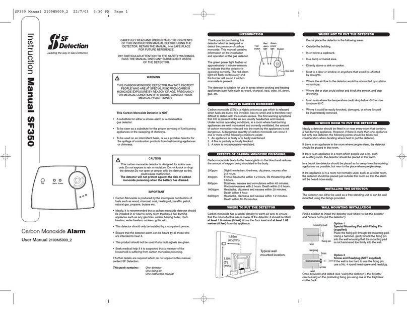 SF Detection SF350 instruction manual