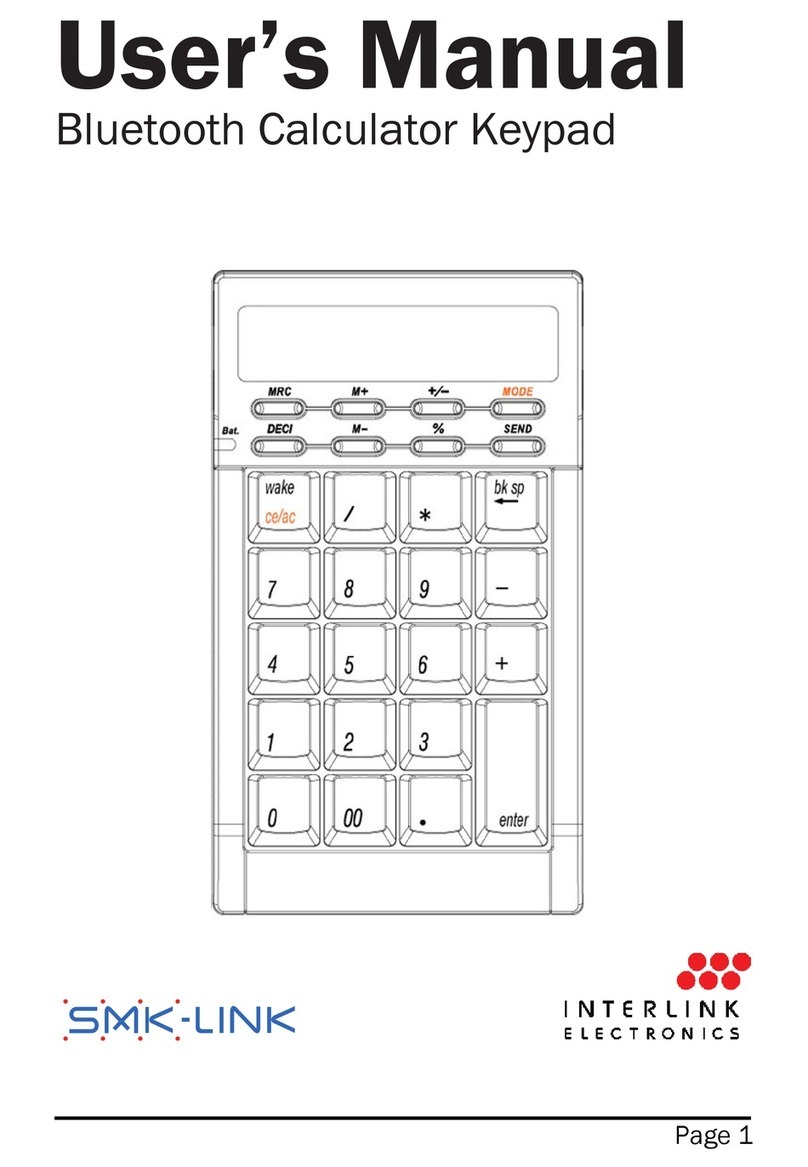 SMK-Link Bluetooth Calculator Keypad User manual