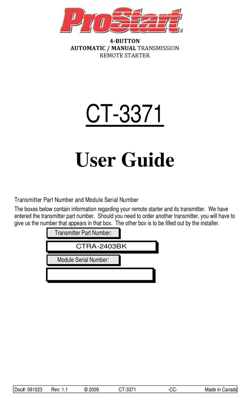 Directed Electronics ProStart CT-3371 User manual