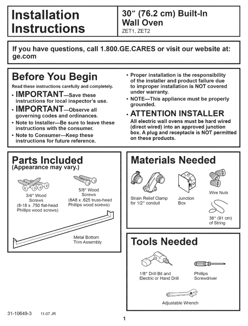 GE Monogram ZET2 User manual