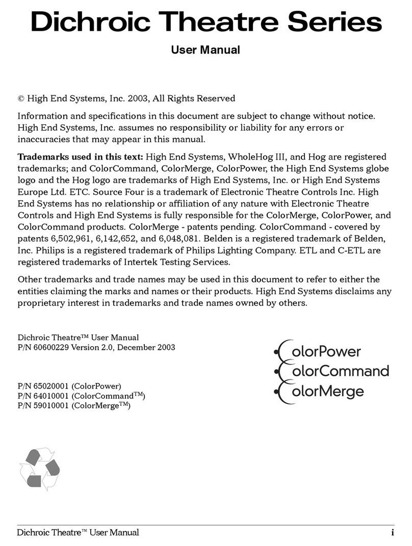 High End Systems Dichroic Theatre Series user manual