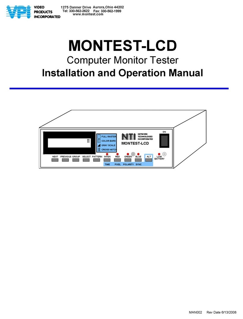 VPI MONTEST-LCD Installation and operation manual