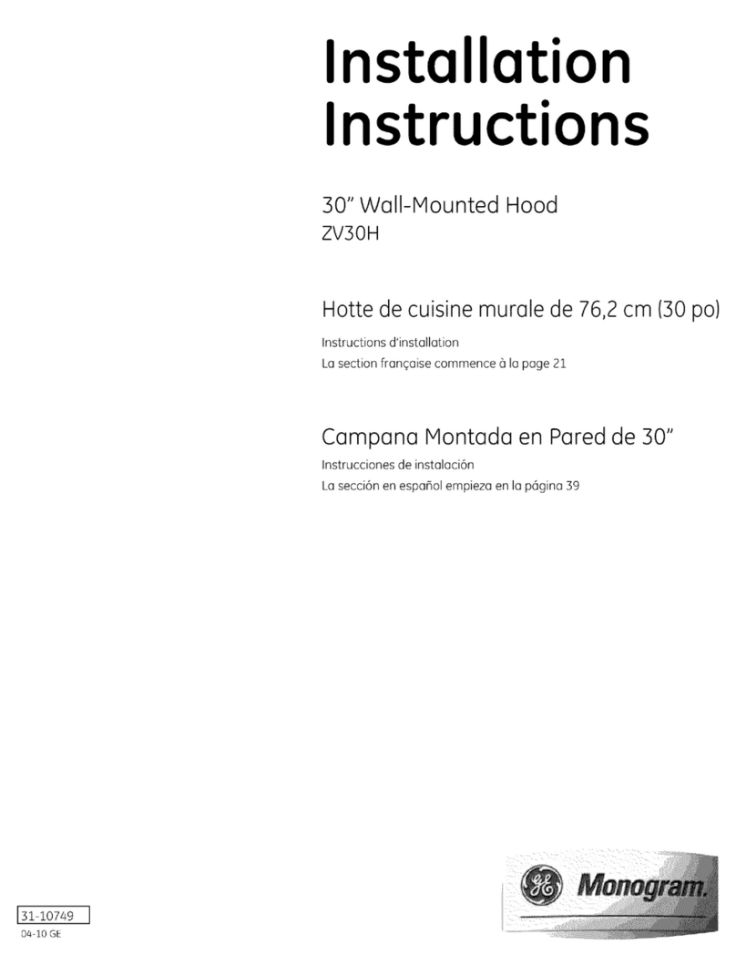 GE Monogram ZV30H User manual