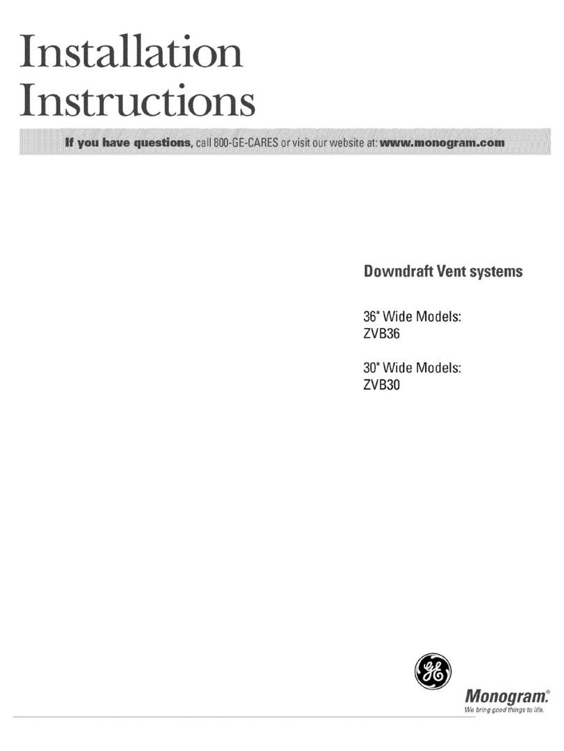 GE Monogram ZVB36 User manual