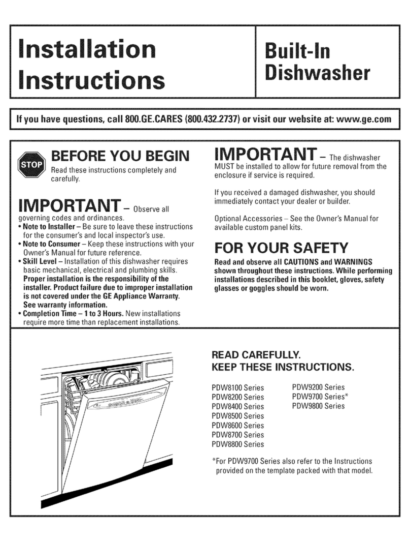 GE Profile PDW8100 Series User manual