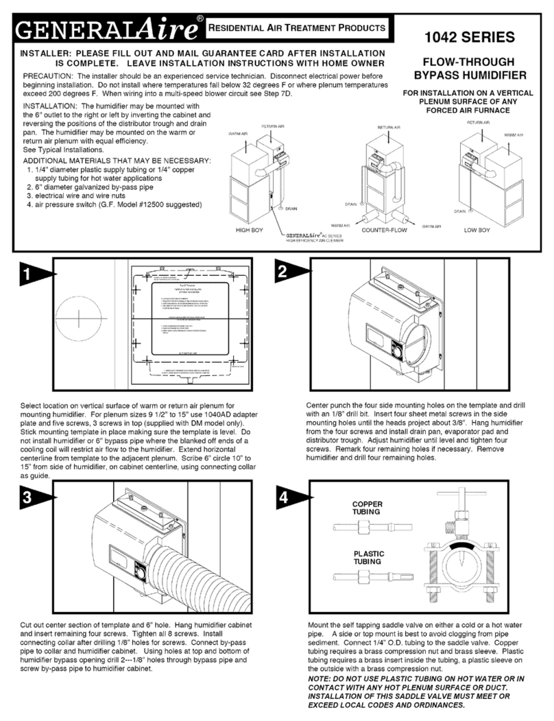 GeneralAire 1042 Series installation instructions