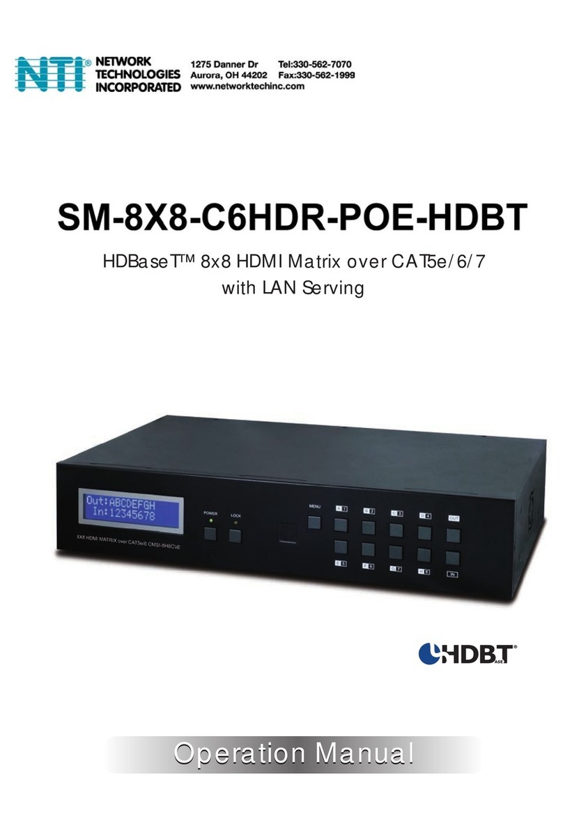 NTI SM-8X8-C6HDR-POE-HDBT Operation manual