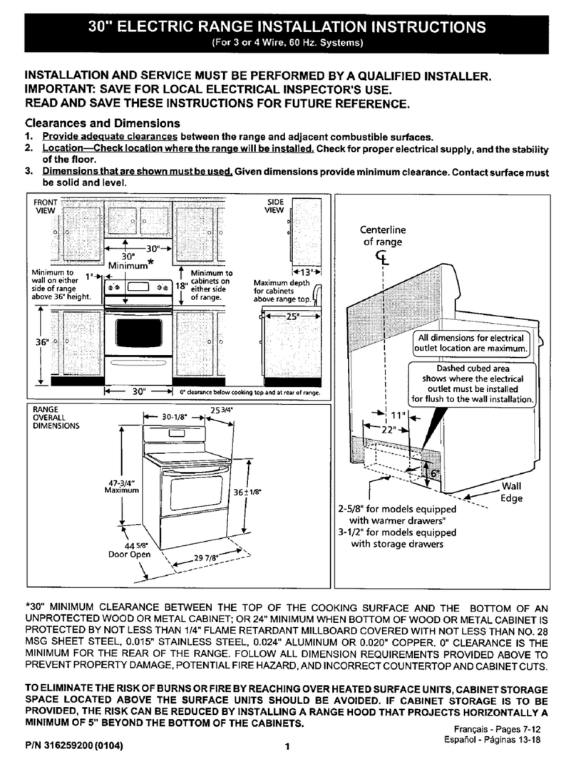 Frigidaire FEF355AQC User manual