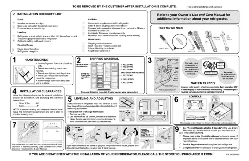 Frigidaire FRS26KF6EW9 Owner's care & use manual
