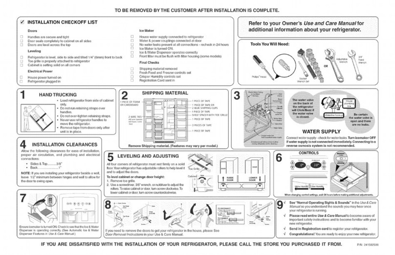 Frigidaire GLHS69EFPW0 User manual