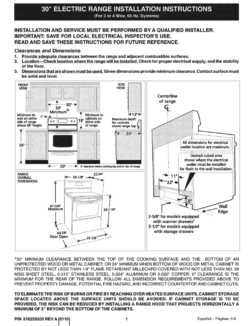 Frigidaire FEF366CBA User manual