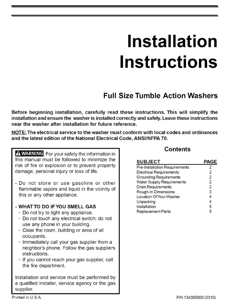 Frigidaire GLTF2070DS0 User manual