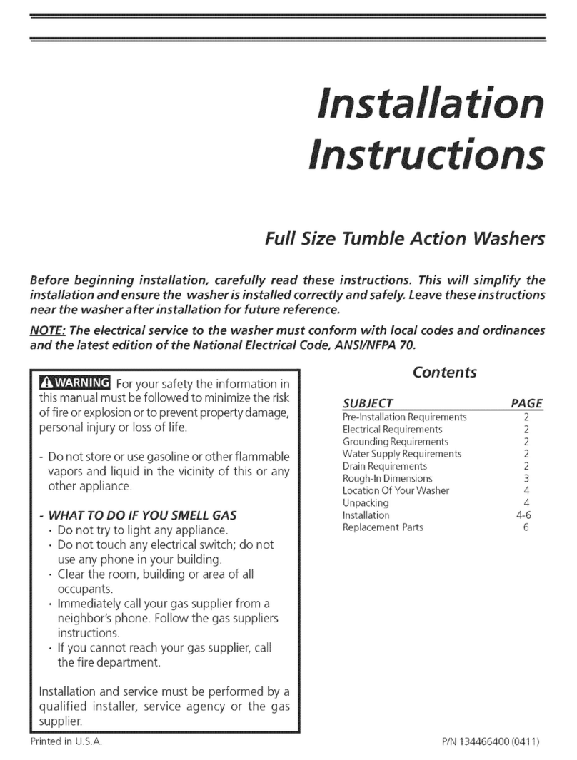 Frigidaire FWFB9200ES0 User manual