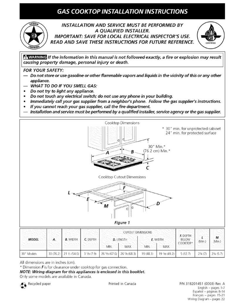 Frigidaire FGC30S4DBA installation instructions