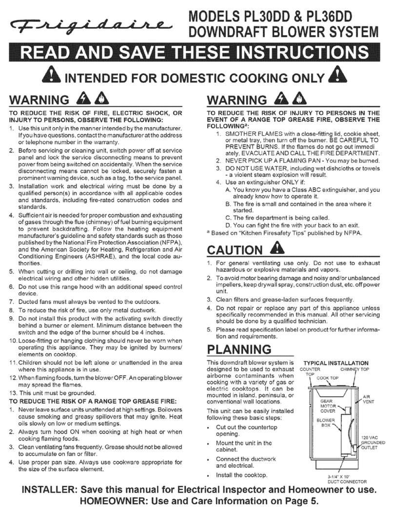 Frigidaire PL36DD installation instructions