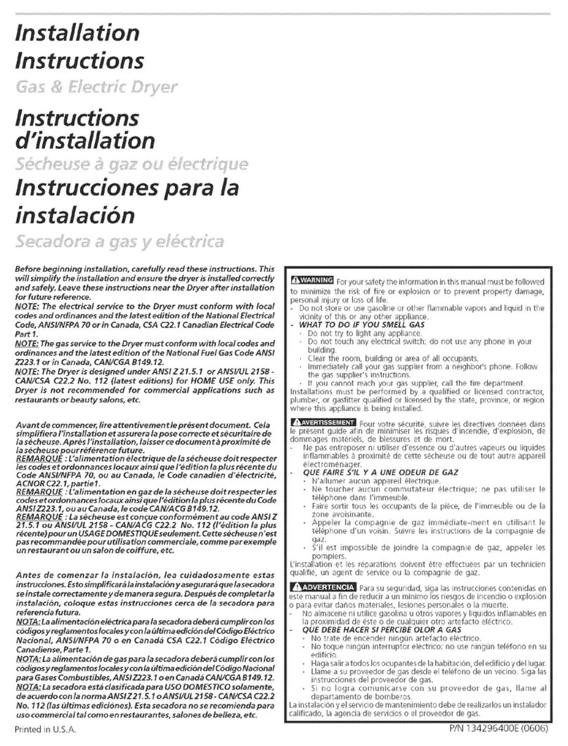 Crosley CDE2000FW0 installation instructions