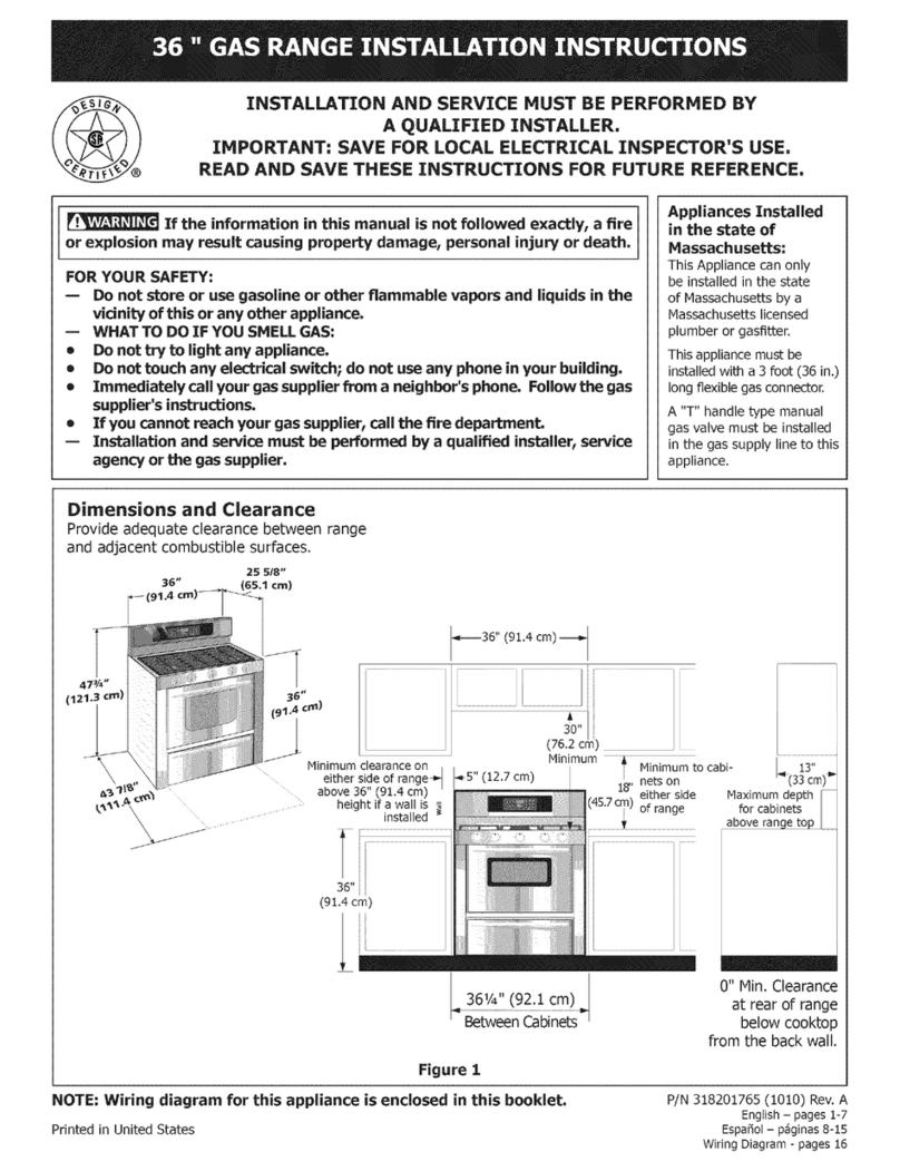 Frigidaire FPGF3685LSA User manual