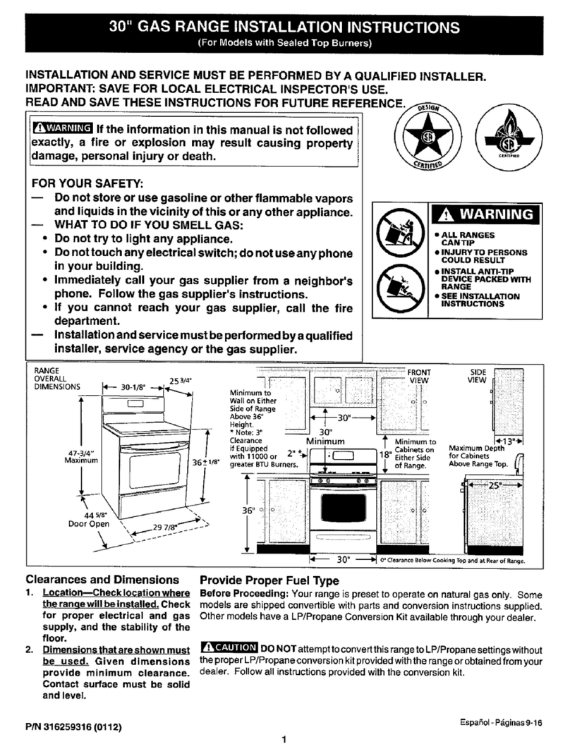 Frigidaire FGFL77ABC s User manual