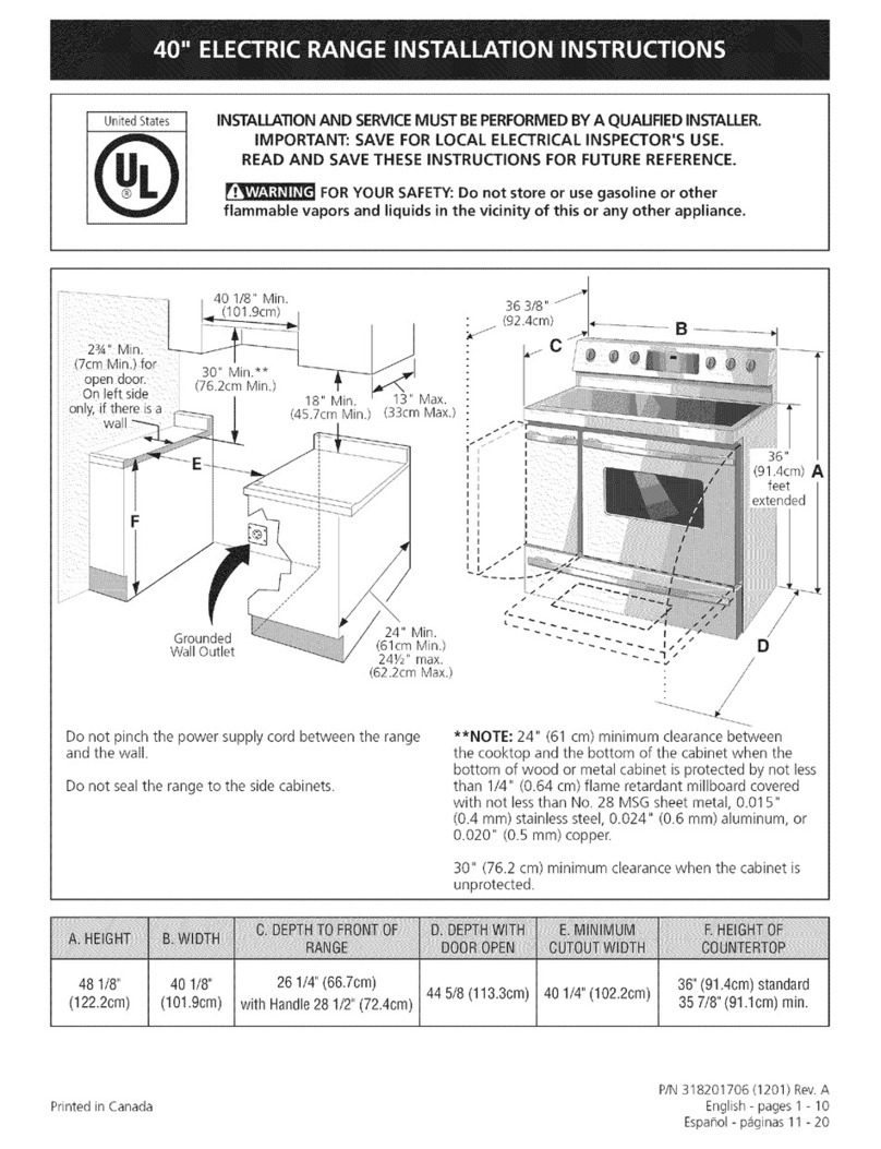 Frigidaire FPEF4085KFD installation instructions