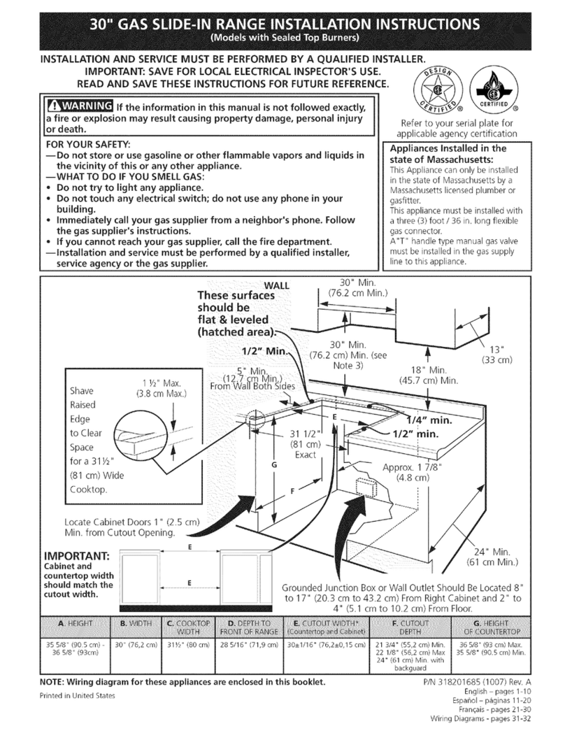 Frigidaire CFGS3035LS3 User manual
