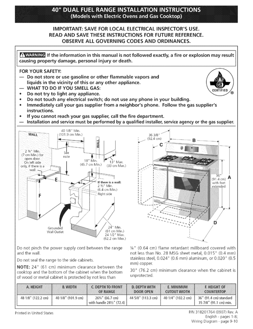 Frigidaire CPDF4085KF2 User manual