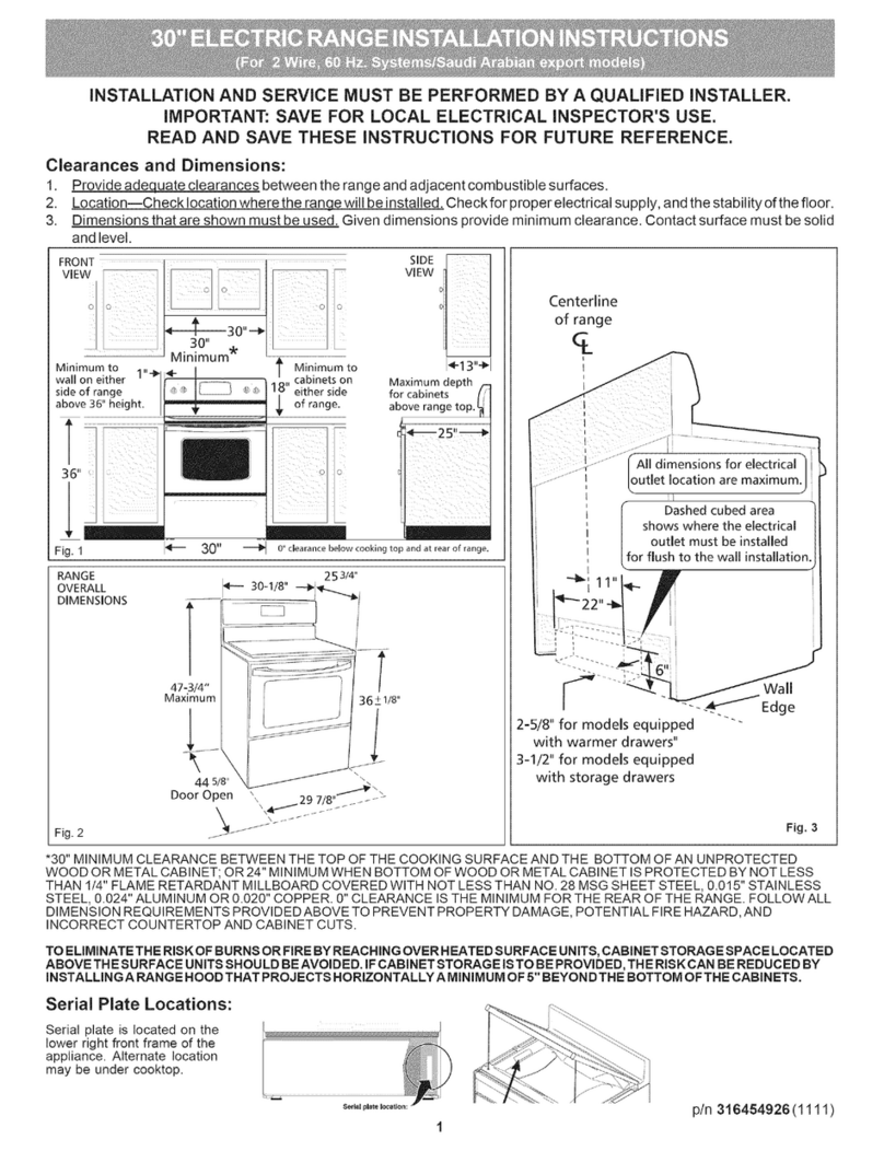 Frigidaire FFEF3017XSA User manual